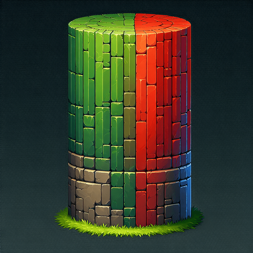 une bar verticale qui va du vert au rouge.
Single Game Texture. In-Game asset.