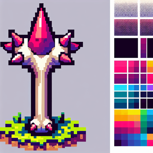 bone spike, I want the art style to reflect a classic 16-bit retro pixel art aesthetic, reminiscent of early 1990s RPGs with vibrant colors...
Single Game Texture. In-Game asset. 2d. Blank background. High contrast. No shadows.