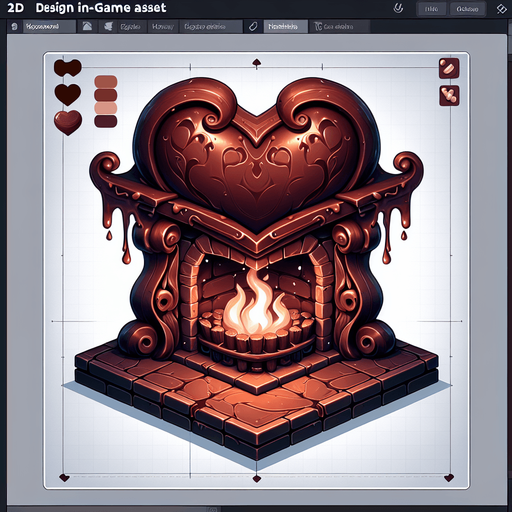 a chocolate hearth.
Single Game Texture. In-Game asset. 2d. Blank background. High contrast. No shadows.