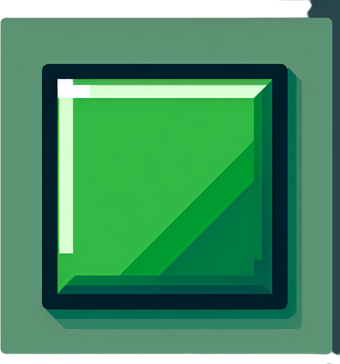 create a flat green square with sharp corners and a very thin darker outline
Single Game Texture. In-Game asset. 2d. Blank background. High contrast. No shadows.