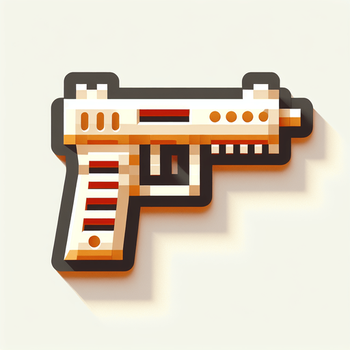 toy gun.
Single Game Texture. In-Game asset. 2d. Blank background. High contrast. No shadows.