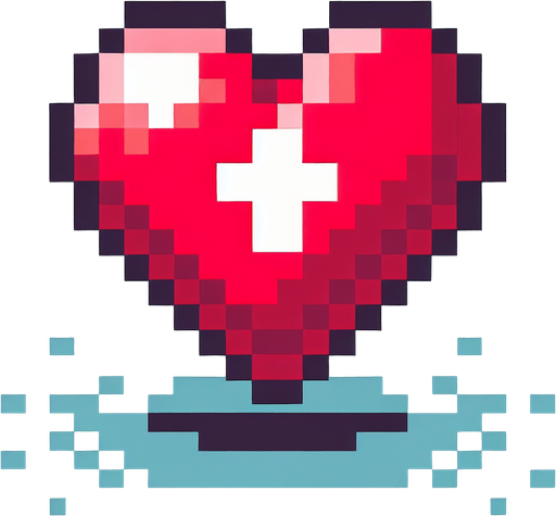 hit point heart pixel art
Single Game Texture. In-Game asset. 2d. Blank background. High contrast. No shadows.