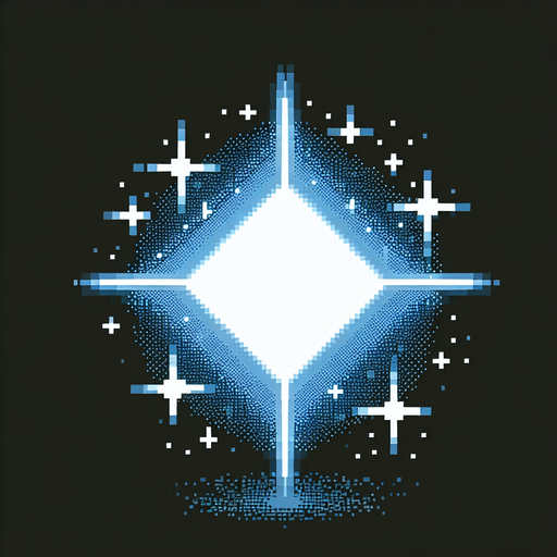 sparcle.
simple shape, pixel art, Blank background