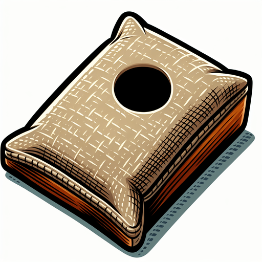 Cartoon. Square sack. Cornhole. Top view. In game asset Single Game Texture. In-Game asset. 2d. Blank background. High contrast. No shadows.