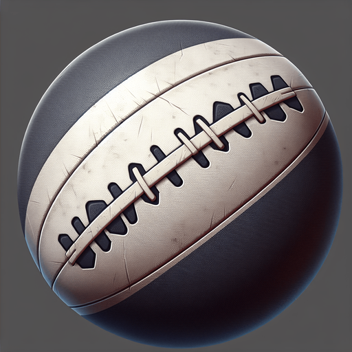 Ballon de rugby.
Single Game Texture. In-Game asset. 2d. Blank background. High contrast. No shadows.