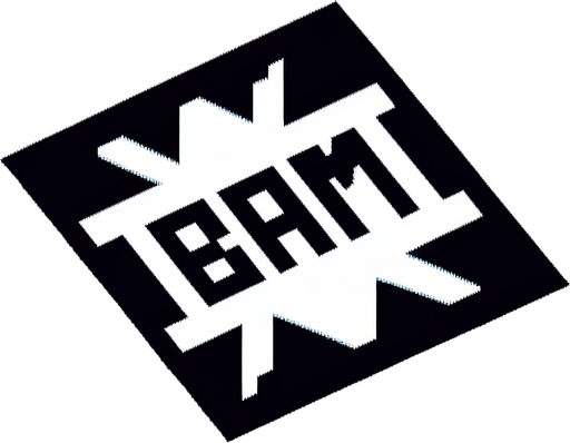 Pixel art of the bam symbol.
Single Game Texture. In-Game asset. 2d. Blank background. High contrast. No shadows.