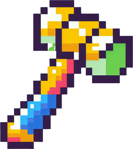 pixel art of plastic squeaky hammer.