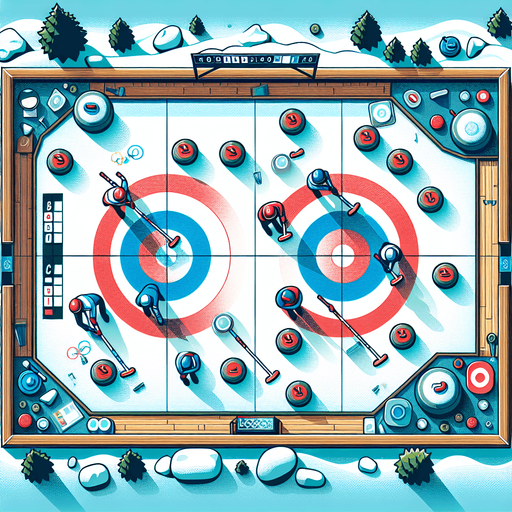 game background. In-Game asset. 2d. vector illustration. High contrast. No shadows. top-down. winter curling Olympics