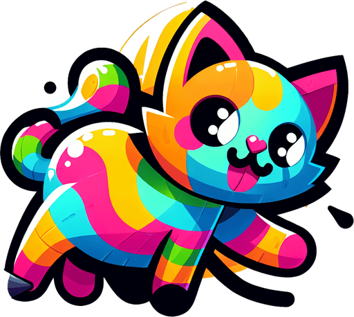 Create a cartoon-style illustration of a Cat. The goal is to capture a lively and playful location. Single Game Texture. In-Game asset. 2d. Blank background. High contrast. No shadows..
Single Game Texture. In-Game asset. 2d. Blank background. High contrast. No shadows.