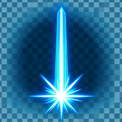 blue LASER.
Single Game Texture. In-Game asset. 2d. Blank background. High contrast. No shadows.