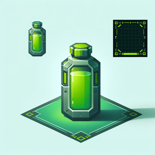 green chemical vial futuristic tech Single Game Texture. In-Game asset. 2d. Blank background. High contrast. No shadows. Single Game Texture. In-Game asset. 2d. Blank background. High contrast. No shadows Single Game Texture. In-Game asset. 2d. Blank background. High contrast. No shadows.