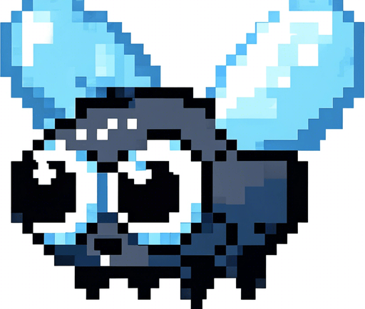 cute flying fly. pixelated 8-bit