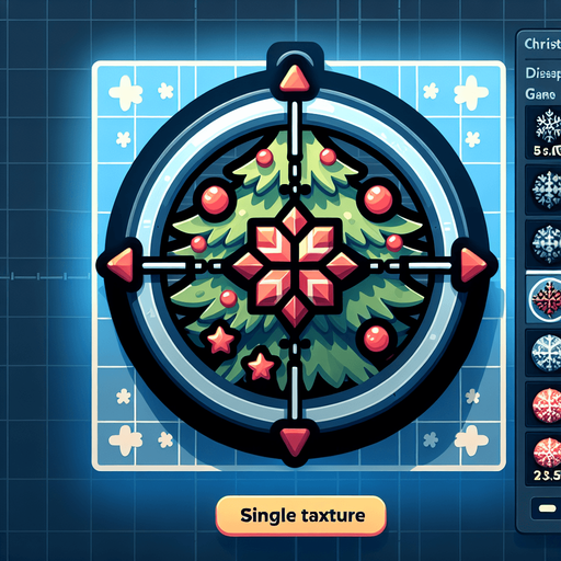 2d transparent christmas crosshair Single Game Texture. In-Game asset. 2d. Blank background. High contrast. No shadows.