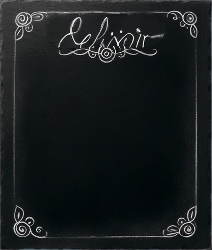 "ELIXIR" written in chalk