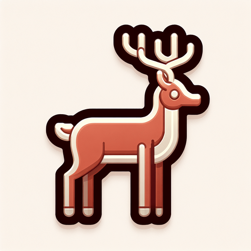 a christmas reindeer. plastic style. Single Game Texture. In-Game asset. 2d. Blank background. High contrast. No shadows.