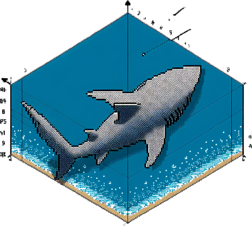 shark fin seen from above. bir-eye perspective view. pixelated 8-bit.
Single Game Texture. In-Game asset. 2d. Blank background. High contrast. No shadows.