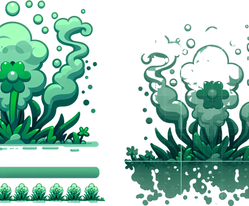 Water plant like smoke monster green Single Game Texture. In-Game asset. 2d. Blank background. High contrast. No shadows. Single Game Texture. In-Game asset. 2d. Blank background. High contrast. No shadows Single Game Texture. In-Game asset. 2d. Blank background. High contrast. No shadows.