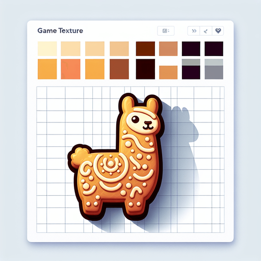 a llama-shaped cookie.
Single Game Texture. In-Game asset. 2d. Blank background. High contrast. No shadows.