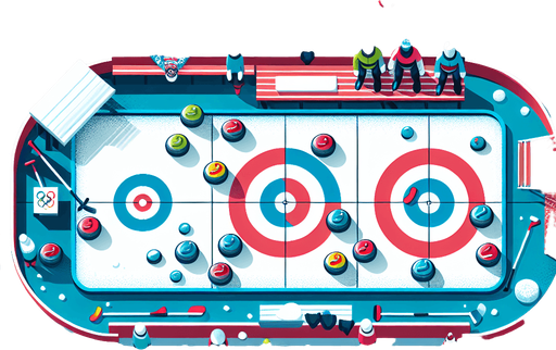 game background. In-Game asset. 2d. vector illustration. High contrast. No shadows. top-down. winter curling Olympics