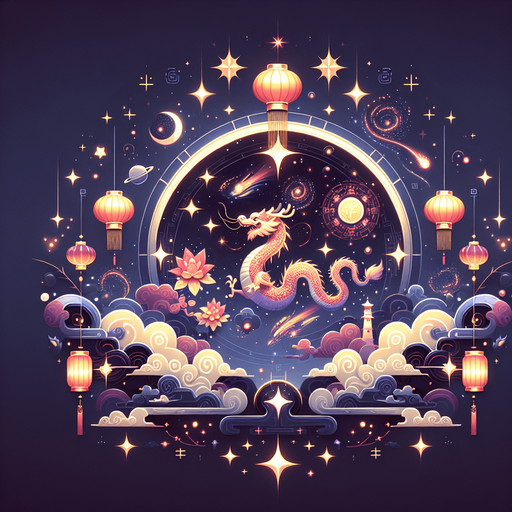 Chinese new years, celestial realm.
Single Game Texture. In-Game asset. 2d. Blank background. High contrast. No shadows.