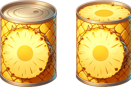 Delicious slice of (canned) pineapple with peel and center removed..
Single Game Texture. In-Game asset. 2d. Blank background. High contrast. No shadows.