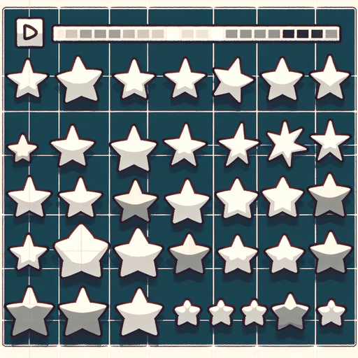 Simple stars sprite sheet..
Single Game Texture. In-Game asset. 2d. Blank background. High contrast. No shadows.