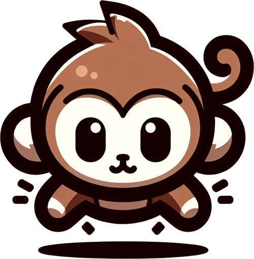 Cute cartoon monkey jumping. Looking front. Single Game Texture. In-Game asset. 2d. Blank background. High contrast. No shadows..
Single Game Texture. In-Game asset. 2d. Blank background. High contrast. No shadows.