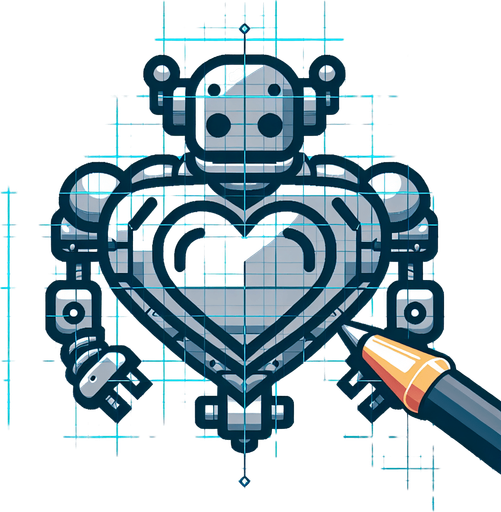 The heart is a robot.
Single Game Texture. In-Game asset. 2d. Blank background. High contrast. No shadows.