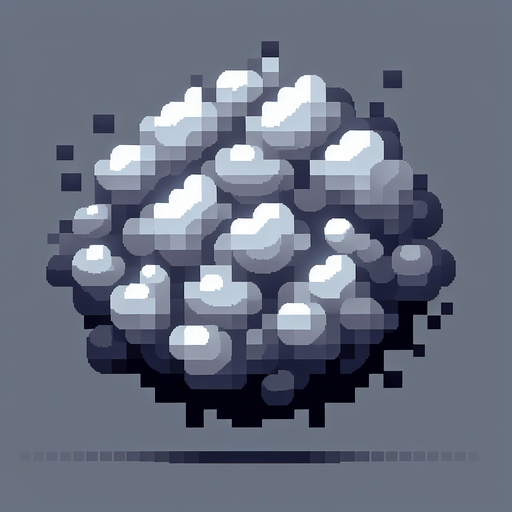 Pixel smoke.
Single Game Texture. In-Game asset. 2d. Blank background. High contrast. No shadows.