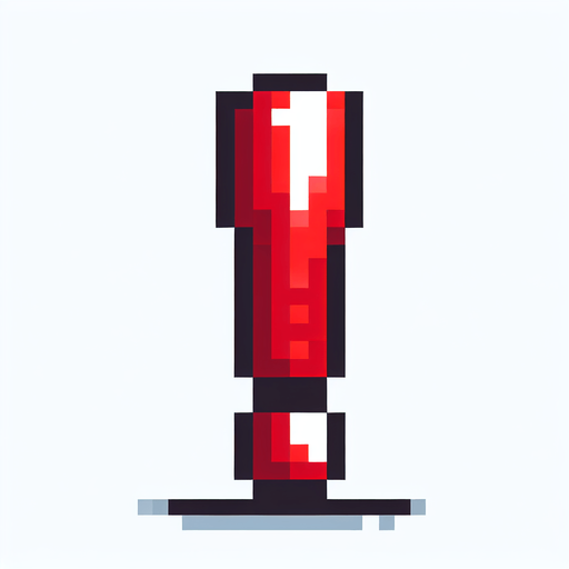 pixel art of red exclamation mark.