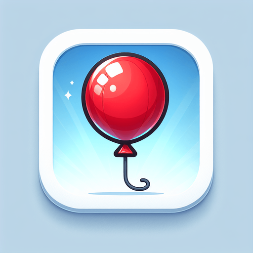 a simple red balloon on a string.
Single Game Texture. In-Game asset. 2d. Blank background. High contrast. No shadows.