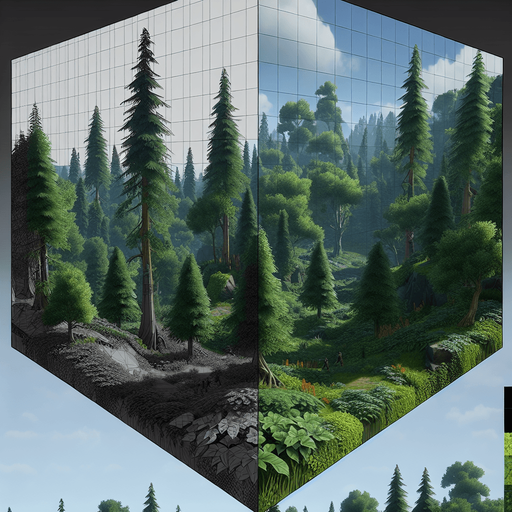 forest backround.
Single Game Texture. In-Game asset. 2d. Blank background. High contrast. No shadows.