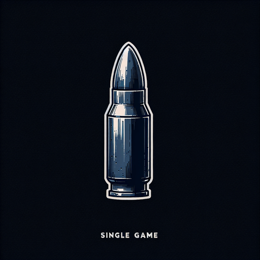 Bullet.
Single Game Texture. In-Game asset. 2d. Blank background. High contrast. No shadows.