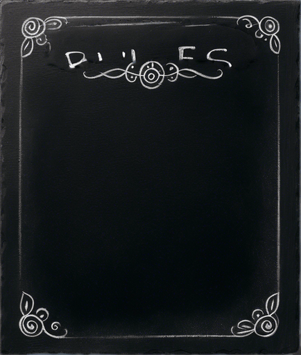 "RULES" handwritten in chalk