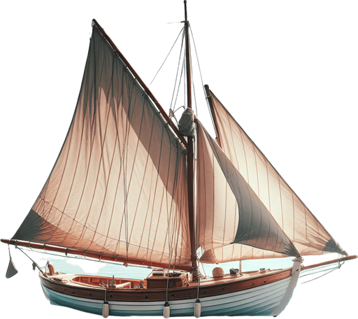 full lateral view of a small sailboat.
photo