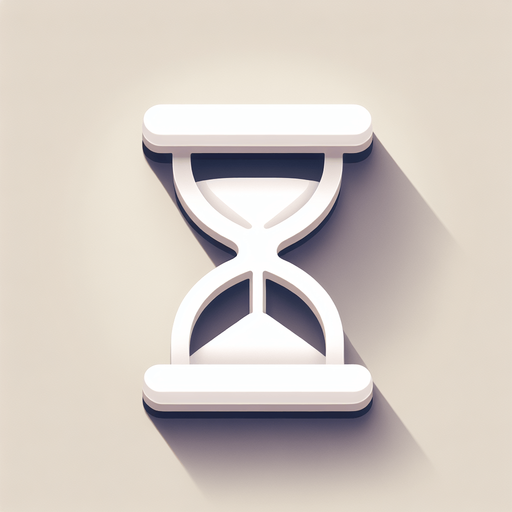 Hourglass icon white.
Single Game Texture. In-Game asset. 2d. Blank background. High contrast. No shadows.