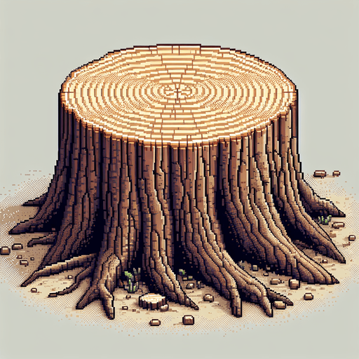 pixel art of a tree stump.