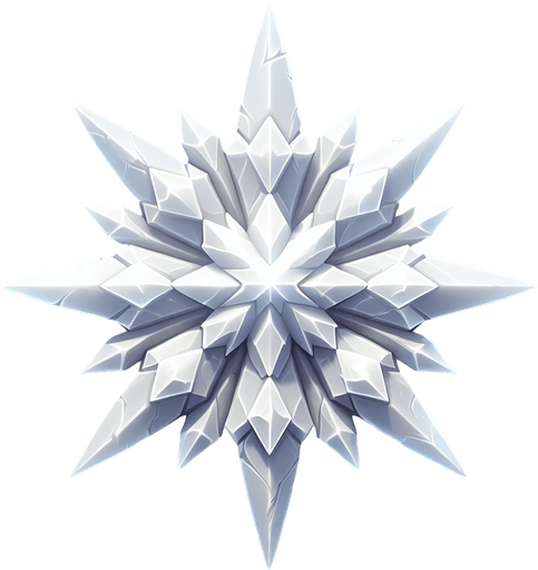 une étoile en cristal blanc.
Single Game Texture. In-Game asset. 2d. Blank background. High contrast. No shadows.