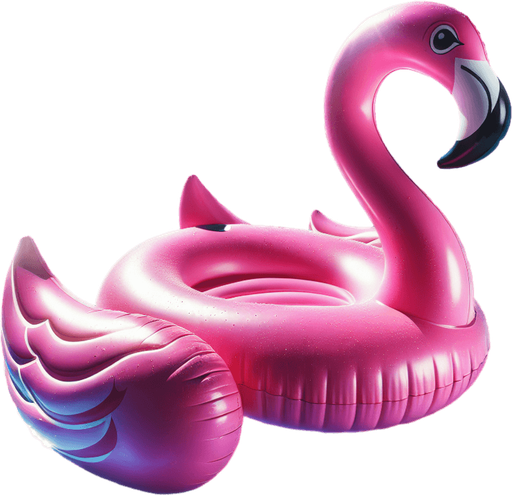 Une bouée flamand rose.
Image coloré