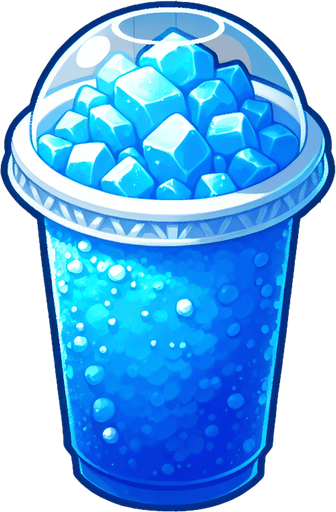 Blue Slushee.
Single Game Texture. In-Game asset. 2d. Blank background. High contrast. No shadows.