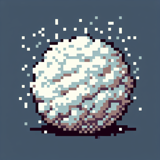 dusty snow puff. Single Game Texture. In-Game asset. 2d. Blank background. High contrast. No shadows. pixelated. 8 bit