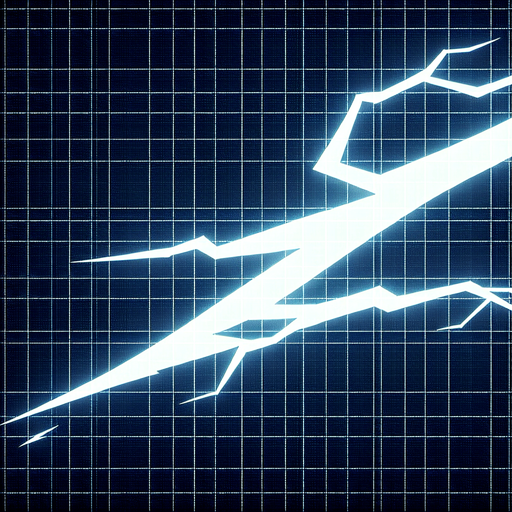 lightning bolt.
Single Game Texture. In-Game asset. 2d. Blank background. High contrast. No shadows.