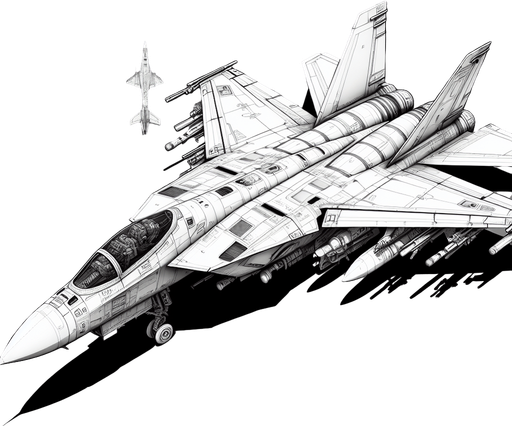 Fighter jet.
Single Game Texture. In-Game asset. 2d. Blank background. High contrast. No shadows.