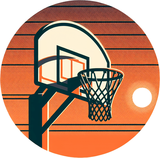 a basket hoop by profile.
Single Game Texture. In-Game asset. 2d. Blank background. High contrast. No shadows.