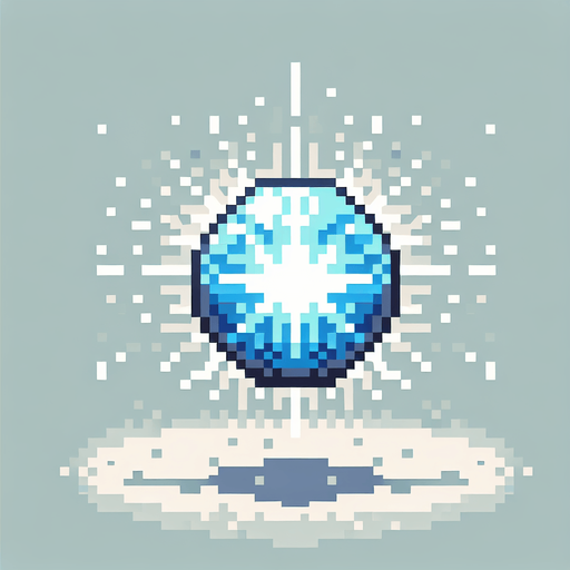 Pixel art bullet blue and white shining orb of energy retro

Single Game Texture. In-Game asset. 2d. Blank background. High contrast. No shadows.