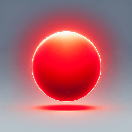 round red luminous ball.
Single Game Texture. In-Game asset. 2d. Blank background. High contrast. No shadows.