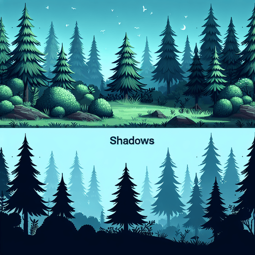 forest backround.
Single Game Texture. In-Game asset. 2d. Blank background. High contrast. No shadows.