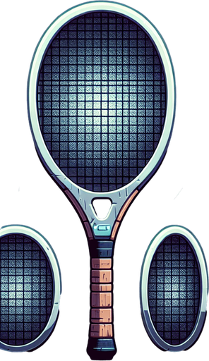 The electric mosquito killing bat sprite sheet will illustrate the device in two states: idle and activated. In the idle state, the bat resembles a tennis racket with a fine mesh grid, featuring a handle for easy grip and a subtle glow emanating from the electrified grid. The activated state showcases the bat in action, zapping mosquitoes with bright sparks and flashes of electricity as they come into contact with the mesh. The sparks should be animated to convey the sensation of a powerful electric discharge. Additional details could include small mosquito silhouettes near the grid in the activated state, or a faint buzzing sound effect to enhance the visual and auditory experience..
Single Game Texture. In-Game asset. 2d. Blank background. High contrast. No shadows.