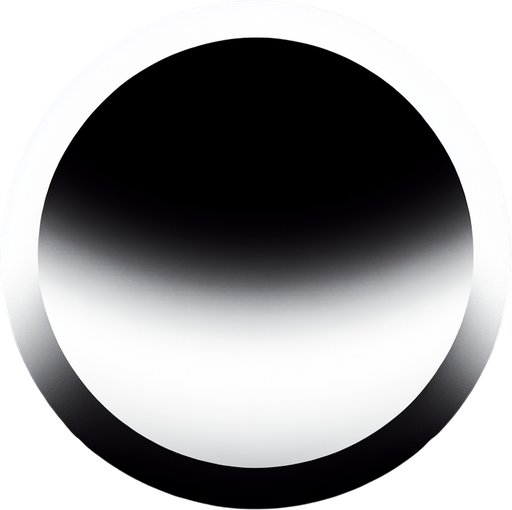 Circular white gradient circle on black background. Gradient from white on the center to black on the outer edge all around..
Single Game Texture. In-Game asset. 2d. Blank background. High contrast. No shadows.