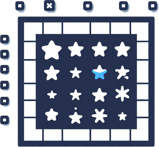 Simple stars sprite sheet..
Single Game Texture. In-Game asset. 2d. Blank background. High contrast. No shadows.